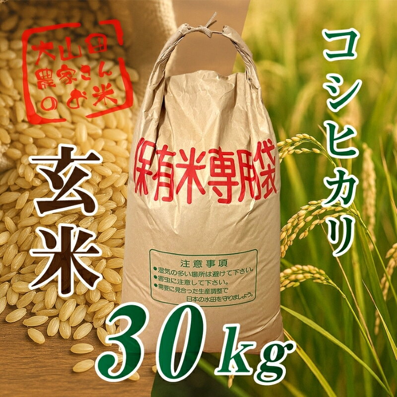 【ふるさと納税】 令和8年度産新米 伊賀産 コシヒカリ 30kg 玄米 / 三重県産 お米 米 こめ 玄米 こしひかり 国産 2026年産 令和8年産 ふるさと納税 三重県 伊賀市