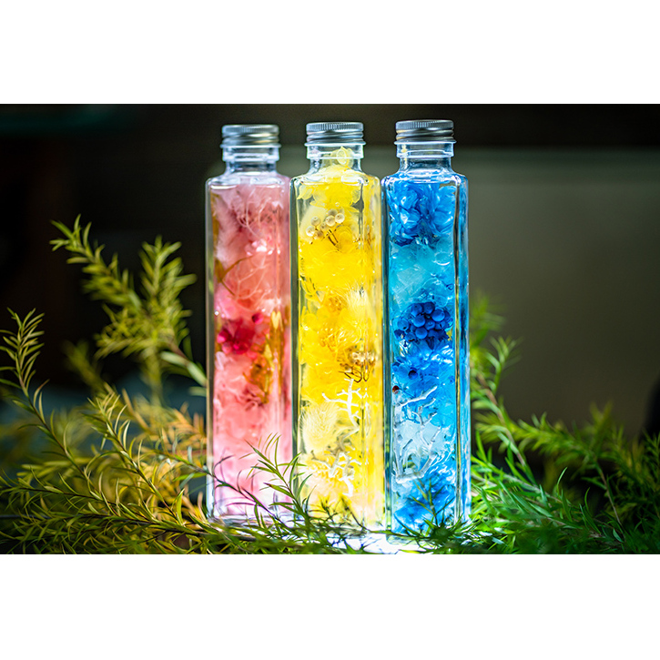 ハーバリウム yellow 花季 YANASEdesign. 黄 ハーバリウムオイル 瓶 オイル 花 おしゃれ かわいい シンプル インテリア 飾り 置物 北海道 芦別市_イメージ2