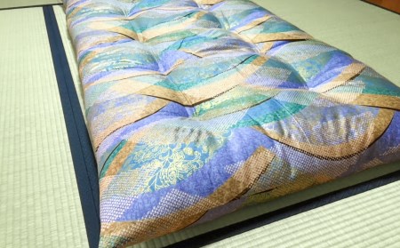 【浅井ふとん店】昭和レトロなコットン掛・敷布団セット/シングル・ブルー