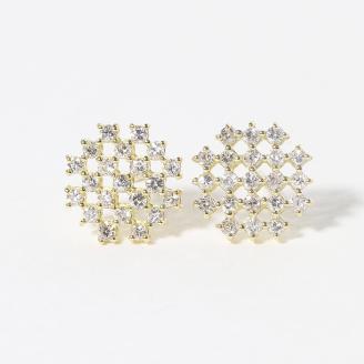 K18 シンメトリーダイヤモンドピアス　0.28ct　　BQ75