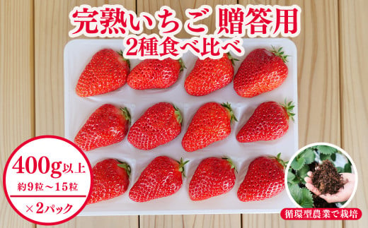 
西粟倉村 完熟いちご 贈答用 2種 800g(400g×2) 食べ比べセット M-FI-A07A
