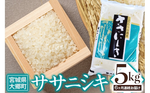 
										
										[定期便／6ヶ月連続] 令和6年産 ササニシキ 5kg｜2024年 宮城産 大郷町 白米 米 コメ 精米 定期便 [0208]
									