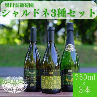 ふるさと納税 雲南市 シャルドネ(白ワイン 辛口)3種セット 750ml×3本 飲み比べ