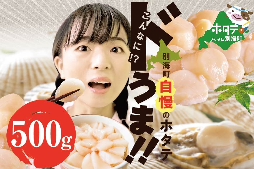 【訳あり】ホタテ 訳あり TVで話題 ほたて といえば 別海町 冷凍 帆立 500g 小粒  約25～40玉前後【KT0000025】（有限会社カネシン高木商店）