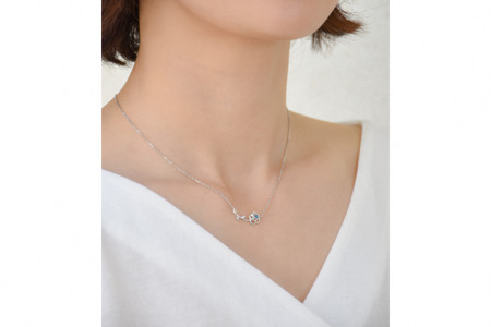 ネックレス レディース ジュエリー アクセサリー pt950 【Blue Rose Pt トパーズ 】