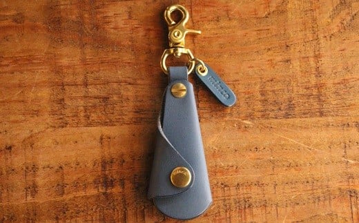 【minca】栃木レザーの真鍮靴ベラキーホルダー/シューホーン01/ブルー　641【雑貨 日用品 人気 おすすめ 】
