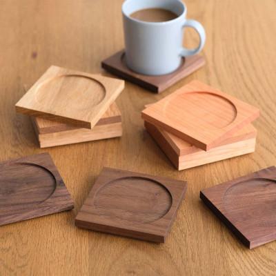 ふるさと納税 府中市 府中市の家具　木製オリジナルコースター　ウォールナット材 |  | 01