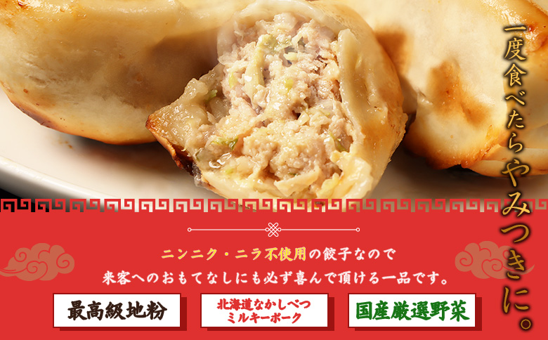 【定期便：6回】【なかしべつミルキーポーク100％使用】 樹苞 お城餃子36個（約9人前） | お城餃子 きぼう 餃子 ぎょうざ ギョーザ 本格 中華 点心 飲茶 ミルキーポーク 簡単調理 絶品 グル