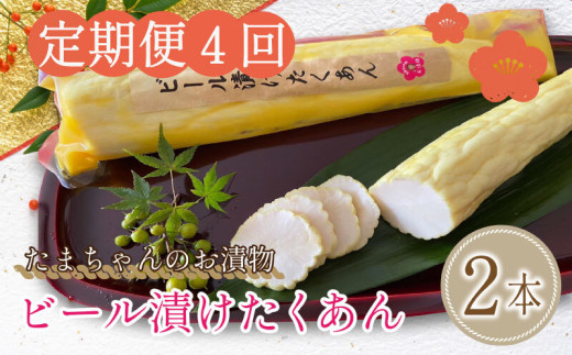 たくあん ビール漬け 2本 年4回定期便  漬物 つけもの 漬け物 沢庵 おかず 大根 野菜 ギフト 贈り物