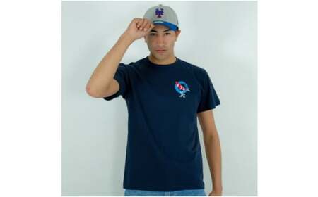 14P130-4 小千谷市 マンホールTシャツ 紺（ネイビー） 錦鯉【XLサイズ】紅白 新潟県小千谷市