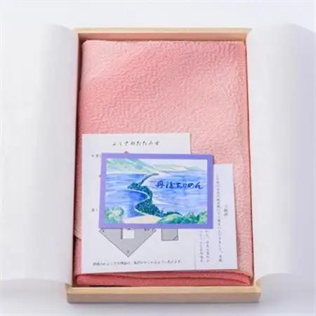 正絹ちりめん友禅ふくさ ぼかし 桃染(ピンク色)_雑貨   _【1568036】