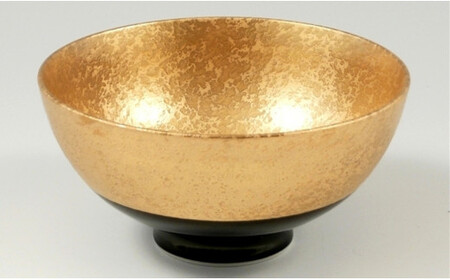 A25-208 金濃・プラチナ濃黒釉掛分 組茶碗 三光堂