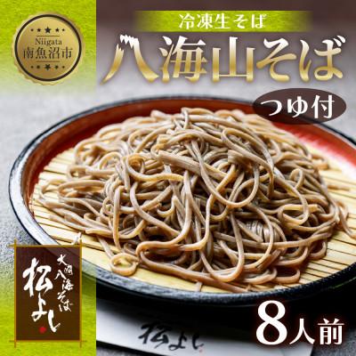 ふるさと納税 南魚沼市 八海山そば 8人前(生そば160g×8)自家製のめんつゆ付き 新潟県 南魚沼市