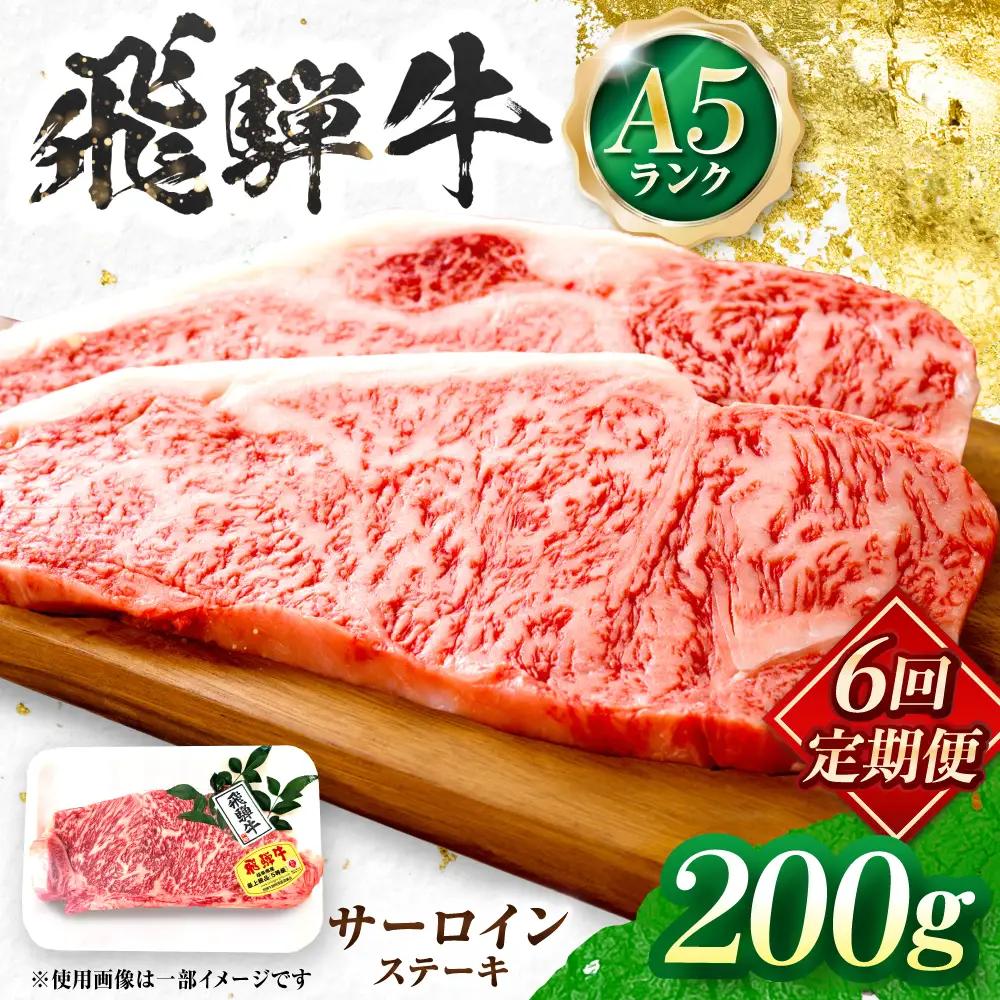 【6回定期便】飛騨牛 A5等級 サーロインステーキ 1枚 牛肉 肉 お肉 ステーキ 岐阜市 / 肉の松久[ANIP064]
