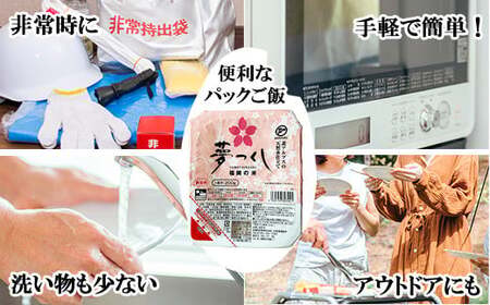夢つくしパックご飯 48食 [M774-2] ごはん 白米 パック 国産 九州産 福岡県産 宮若 レンチン 保存食 備蓄 非常食 常温保存 便利