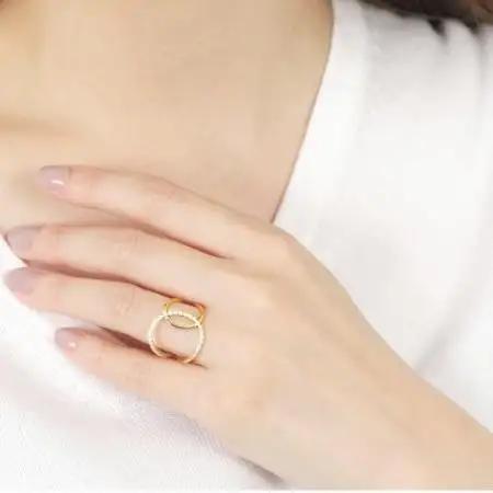 K18 0.20CT ダイヤモンドリングクロスオーバーデザイン R3780DI-Y #7【配送不可地域：離島・沖縄県】【1754878】
