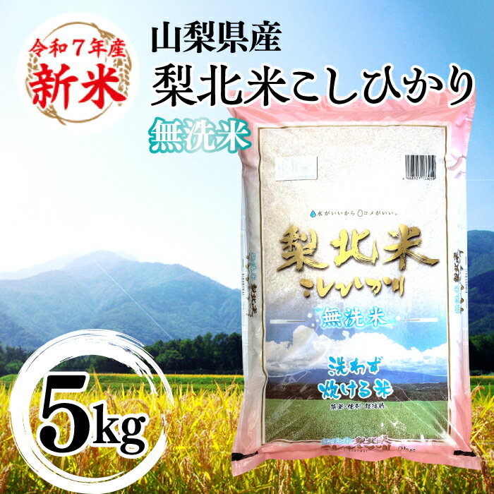 【ふるさと納税】【山梨のブランド無洗米】山梨県産 梨北米こしひかり　5kg 米 ふるさと納税 精米 国産 送料無料 コメ こめ ブランド米 送料無料 お取り寄せ ごはん ご飯 ギフト 贈り物 プレゼント 山梨県 送料無料 115-010