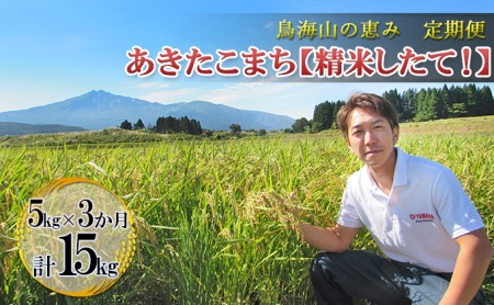 【新米先行予約 11月以降順次発送予定】《定期便 3か月》5kg×3ヶ月 鳥海山の恵み 農家直送！ あきたこまち【令和8年度産 白米 精米 秋田 にかほ】