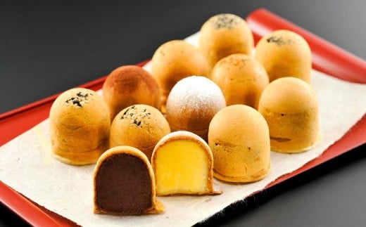 小樽名物 ぱんじゅう 12個入り （ こしあん / つぶあん / クリーム / チョコ / 生キャラメル / 抹茶 各2個 ） ×2箱 合計24個 【決済より7日程度で発送】 お菓子 スイーツ 饅頭 和菓子 おやつ あんこ 冷凍 レンチン 6種 セット 詰め合わせ