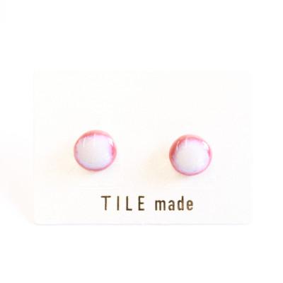 ふるさと納税 瑞浪市 【美濃焼】ピンクむらタイルピアス(直径10mm)