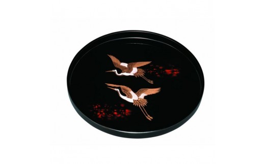 
            丸盆 33cm 別甲 二羽鶴 ［YG441］
          