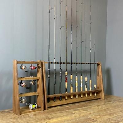 ふるさと納税 横手市 WOOD WORKS ロッドスタンド20本掛け 本体カラー:ブラウン/フェルトカラー:グリーン |  | 03