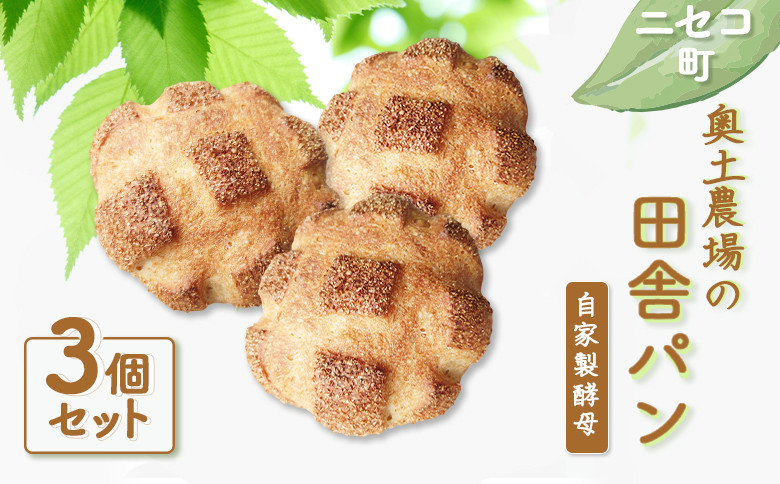 
                  田舎パン 3個 セット 自家製酵母 オンライン 申請 ふるさと納税 北海道 ニセコ 田舎 パン ぱん 美味しいパン シンプルなパン 朝食 朝ごはん 道産小麦 冷凍パン 奥土農場 ニセコ町 【42005】
                