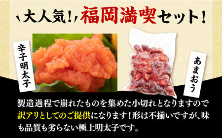 【訳あり】辛子明太子 小切れ 1kg (100g×10P) ＆冷凍あまおう 800g セット《豊前市》【MEAT PLUS】明太子 辛子明太 切れ子 いちご あまおう[VBB017] 贈答あまおう あ