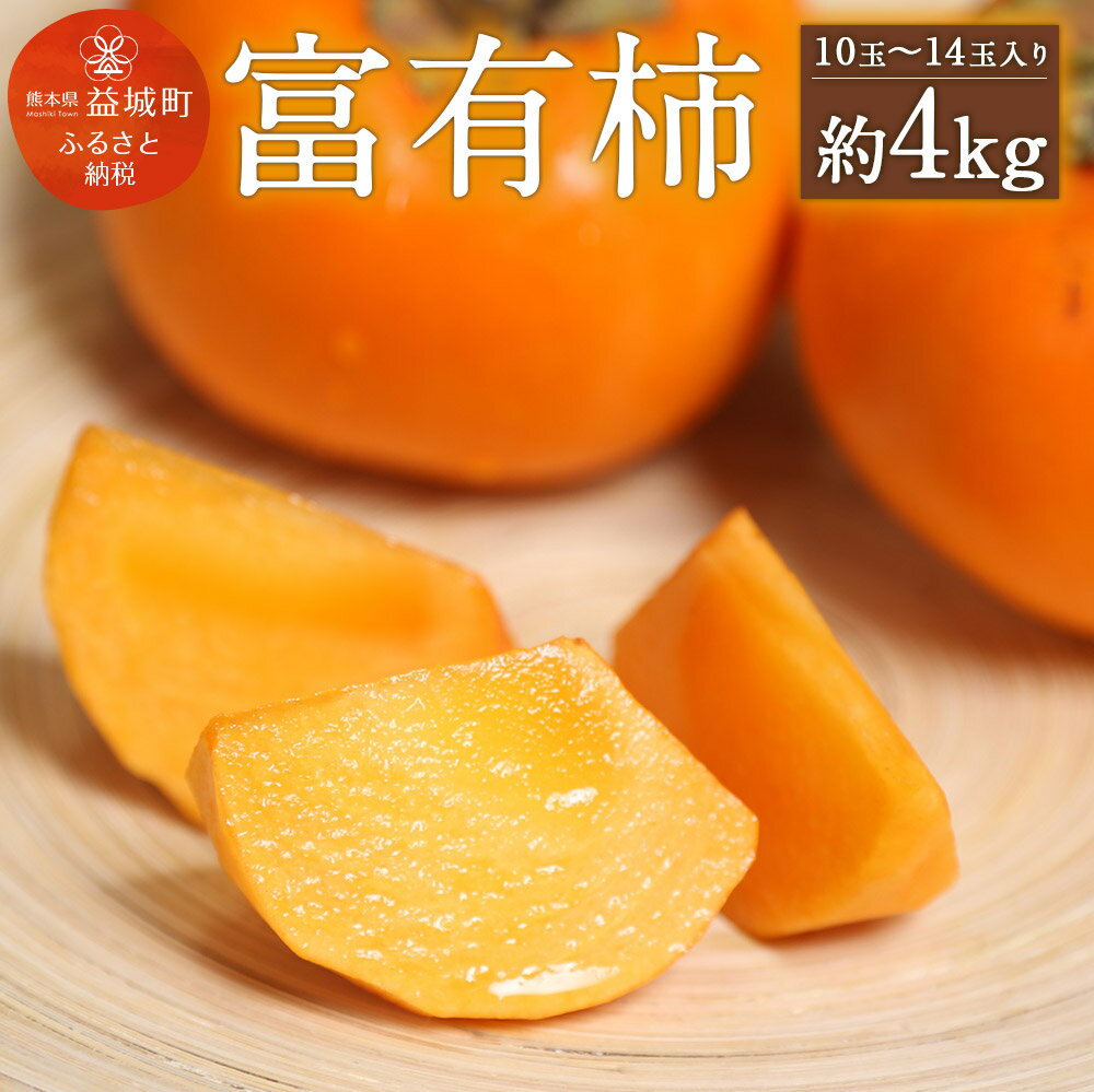 【ふるさと納税】富有柿 合計約4kg 1箱5〜7玉×2箱 特選化粧箱 柿 かき カキ 果物 フルーツ 九州産 熊本県産 ギフト 贈り物 送料無料【2025年11月上旬～12月下旬発送予定】