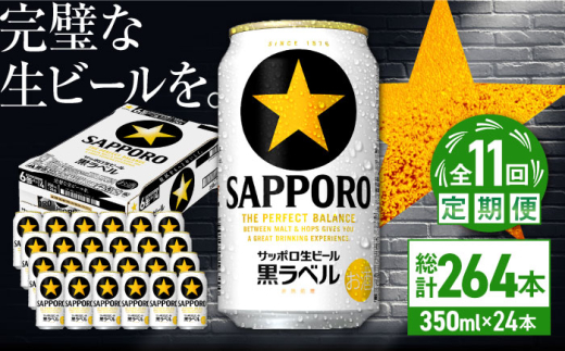 【全11回定期便】サッポロ生ビール 黒ラベル 350ml×24缶　合計264缶 日田市 / 株式会社綾部商店　ビール サッポロ お酒 酒 日田[ARDC075]