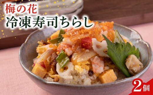 ちらし寿司 2袋 海鮮 ちらし 寿司 海老 梅の花 サーモン たまご 人参 椎茸 おぼろ 和食 海鮮 冷凍 簡単 調理 レンチン ギフト 贈答 プレゼント 贈り物  京都 京都府 井手 井手町 【217】