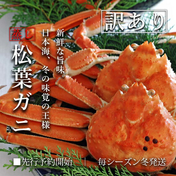【ふるさと納税】【訳あり】松葉ガニ 中 3枚 蒸し ご自宅用 / 1枚500～640g前後 ずわいがに カニ TM8 0718