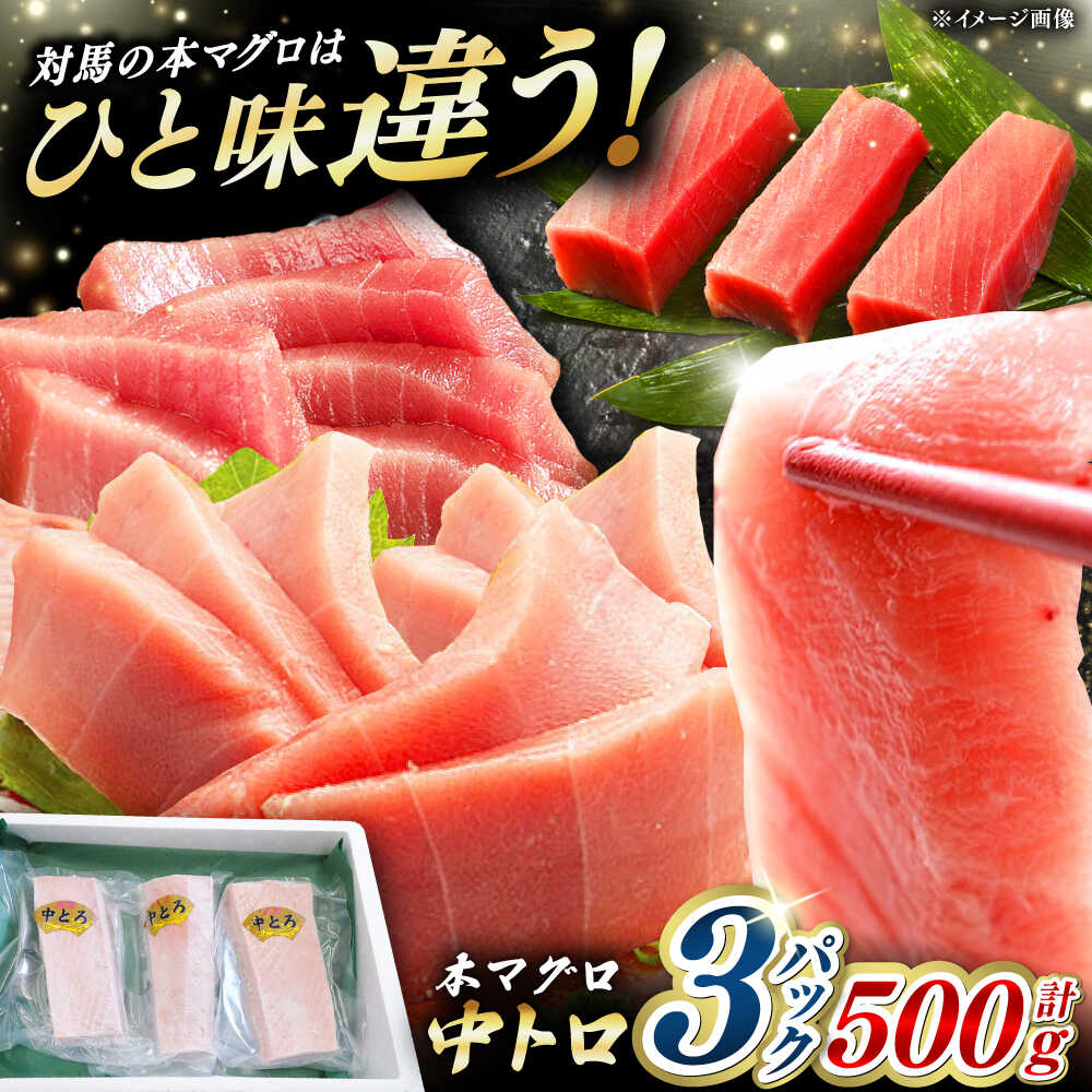 【ふるさと納税】対馬産 養殖 本マグロ 中トロ 500g(3パック)《対馬市》【対海】[WAH018] 冷凍 新鮮 直送 マグロ 鮪 まぐろ 本鮪 中とろ