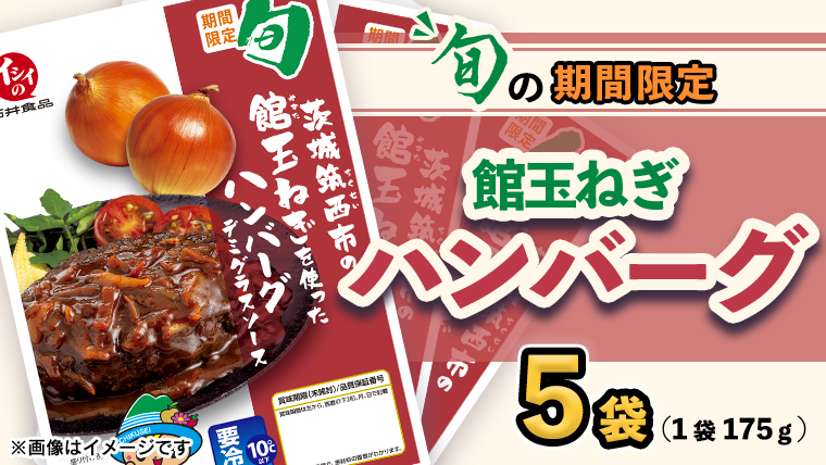 【 期間限定 】 館玉ねぎ ハンバーグ ( デミグラスソース ) 5袋セット 無添加調理 肉 お肉 玉ねぎ 鶏肉 デミグラス ソース [BW080ci]