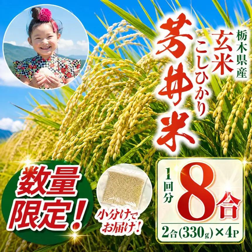 【数量限定】【令和8年度産】那珂川町産芳井米 コシヒカリ 玄米 330g（2合分）×4 | 栃木県 那珂川町 送料無料