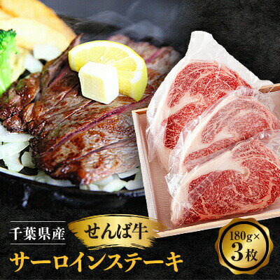 【ふるさと納税】 せんば牛サーロインステーキ　180g×3枚 肉 ステーキ 牛肉ステーキ サーロインステーキ サーロイン ビフテキ ビーフステーキ 牛肉 牛 国産牛 国産 せんば牛 せんば牛ステーキ お祝い 誕生日 記念日 贈答 ギフト 地方の恵み 千葉県 旭市