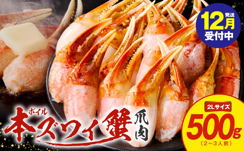 kgp0029y 【年内発送】ボイル 本ズワイ蟹 爪肉 500g カット済み（2-3人前）