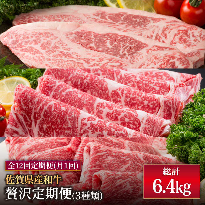【ふるさと納税】【肉のプロが厳選！】【12回定期便】佐賀産和牛 贅沢 定期便【株式会社いろは精肉店】お肉 肉 牛肉 和牛 冷凍 ロース ステーキ スライス すきやき すき焼き しゃぶしゃぶ 切落し 切り落とし [IAG070]