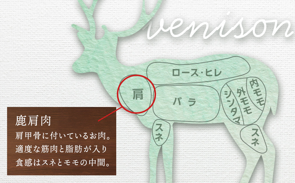 知内町産蝦夷鹿[カタ]　500g