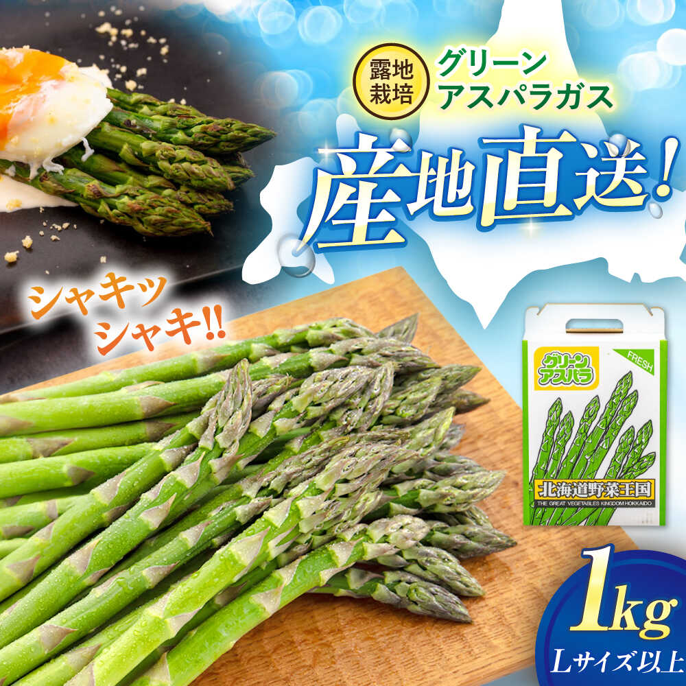 【ふるさと納税】【2026年5月中旬以降順次発送】北海道 グリーンアスパラガス 1kg （L以上/露地栽培）《喜茂別町》【久保田農園】 アスパラ アスパラガス グリーンアスパラ 冷蔵 冷蔵配送 野菜 春野菜 季節の野菜 [AJAM014] 11000 11000円