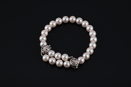 60cm真円系アコヤ真珠ネックレス＆ブレス：C820-001