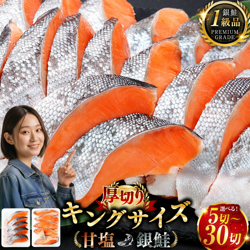 【ふるさと納税】高評価★4.81 一級品プレミアム銀鮭 旨味抜群 キングサイズの甘塩銀鮭 第三弾 半身 厚切 5切 / 10切 / 20切 / 30切 【容量と配送月が選べる】 厳選 鮭 銀鮭 しゃけ シャケ さけ サケ 魚 切身 切り身 冷凍 パック おかず グルメ 朝食 個包装 北海道 釧路市