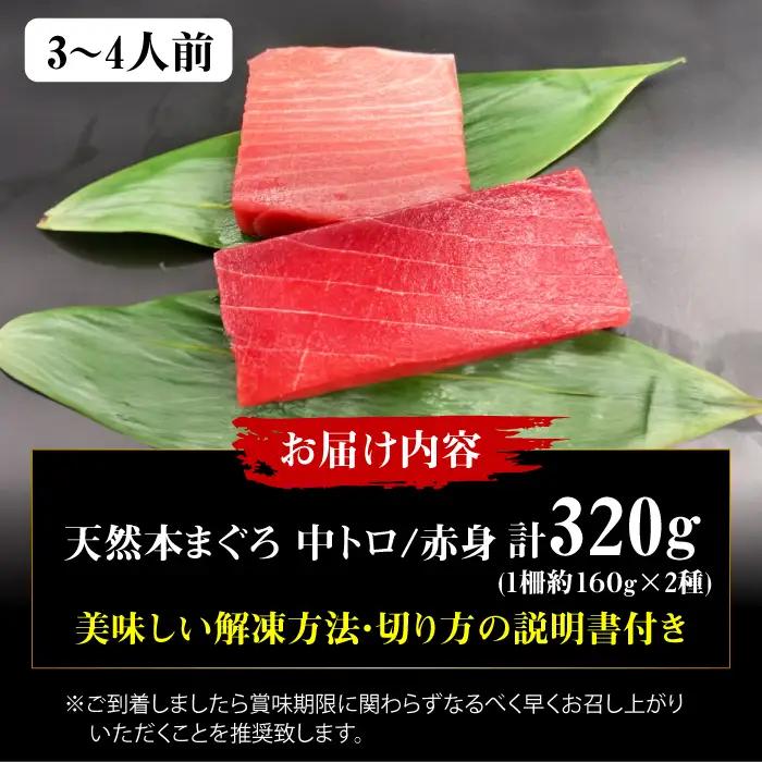 天然本まぐろ赤身＆中トロセット(160g×2) [AOCE002] まぐろ