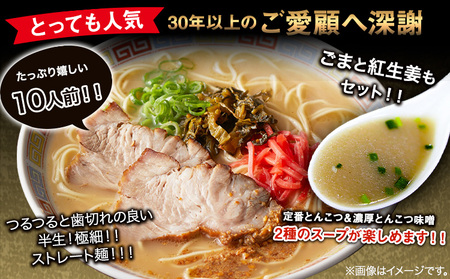 博多ラーメン 10人前 株式会社フーデリジェンス《30日以内に出荷予定(土日祝除く)》福岡県 鞍手郡 小竹町 ラーメン