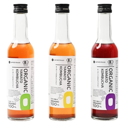 
砂糖を使わず「アガベ」で発酵させた「自然素材100%」の3種のコンブチャ　(280ml×12本)【1312537】
