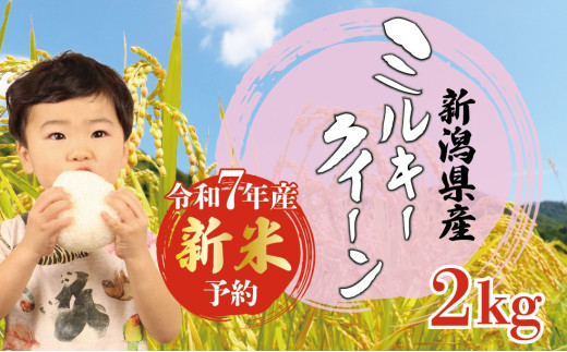 【先行予約】 令和7年産 ミルキークイーン 2kg 新米 コシヒカリ こしひかり より粘り強い 低アミロース米 白米 米 こめ ごはん おにぎり お弁当 農家直送 産地直送 ふるさと納税 姉﨑農園 新潟産 新潟県 新発田市 anezaki009