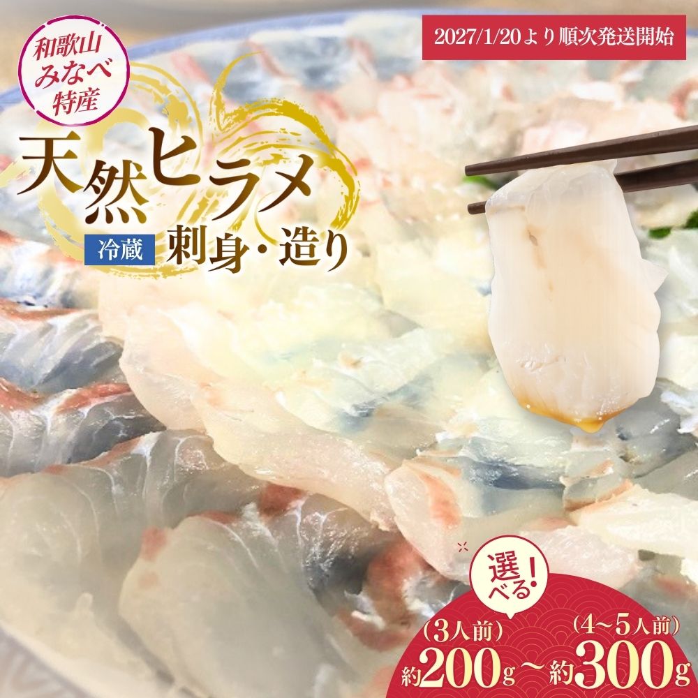 【ふるさと納税】【先行販売開始4/1～】【2027年1月20日～3月20日】※なくなり次第終了【2027年1月20日以降順次発送予定】 天然ヒラメ刺身・造り 3人前～5人前 ｜ 天然 ひらめ ヒラメ 刺身 造り 海鮮 和歌山県 みなべ町