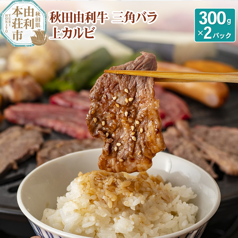 秋田由利牛 三角バラ上カルビ300g×2パック