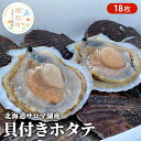 【ふるさと納税】【国内消費拡大求む】先行予約 北海道 サロマ湖産　貝付き ホタテ 18枚 帆立 ほたて 刺身 海鮮 魚介 国産 殻付き 冷蔵 オホーツク　魚貝類・帆立・ホタテ・貝付きホタテ・ほたて・魚介類　お届け：2024年11月～2025年1月末頃まで