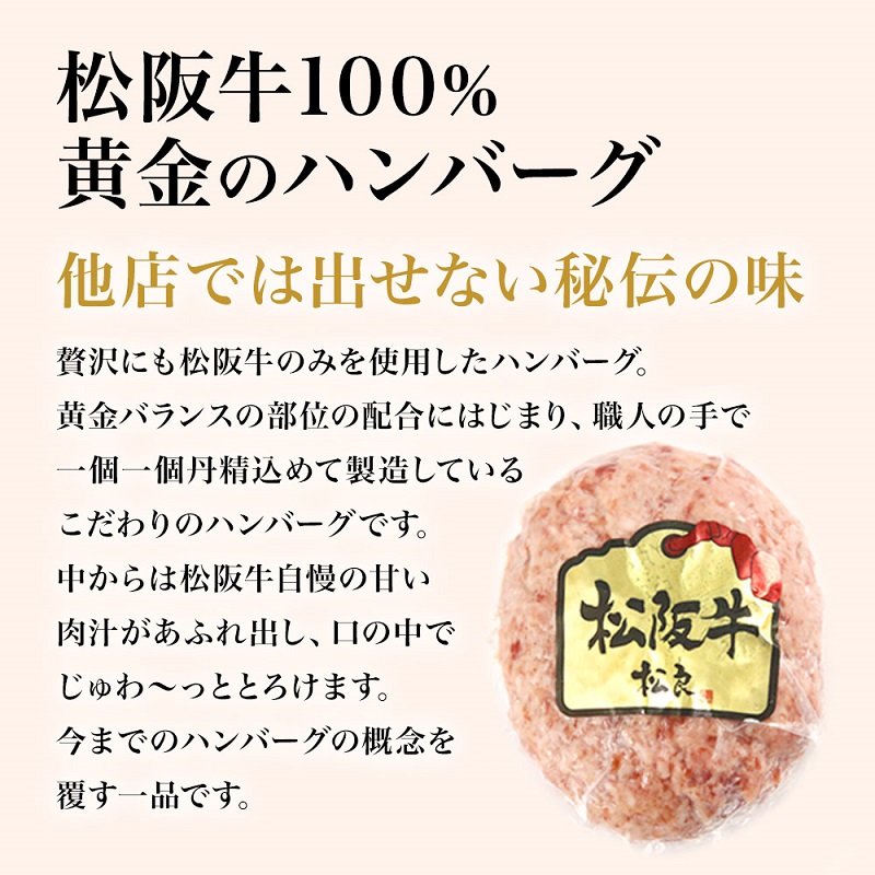 【桐箱入り】松阪牛 １００％ 黄金の ハンバーグ と三重の ハムセット 牛肉 松阪牛 高級 和牛 個包装 簡単 調理 肉 ブランド牛 黒毛和牛 人気 自宅用 グルメ お取り寄せ 日本三大和牛 お祝い 